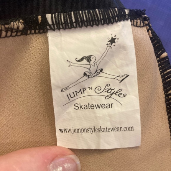 New Unworn Black and Sequined Figure Skating Costume with Matching Scrunchie - Picture 6 of 11